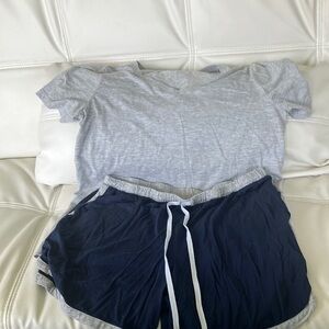 Gray T-Shirt and Navy Lounge Set